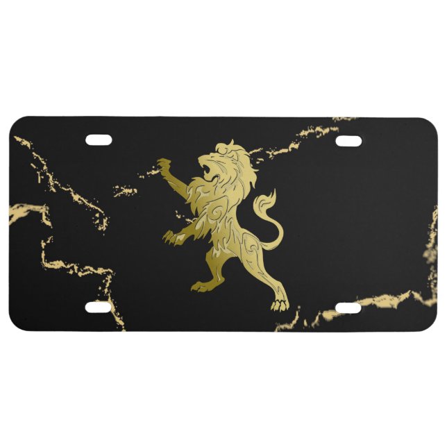 Golden Royal Lion License Plate (Front)