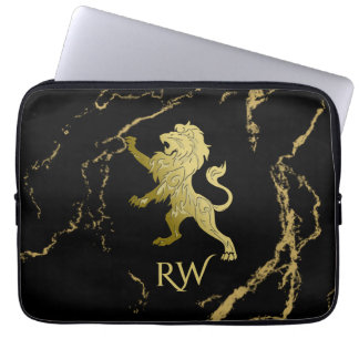 Golden Royal Lion Monogram Laptop Sleeve