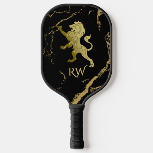 Golden Royal Lion Monogram Pickleball Paddle