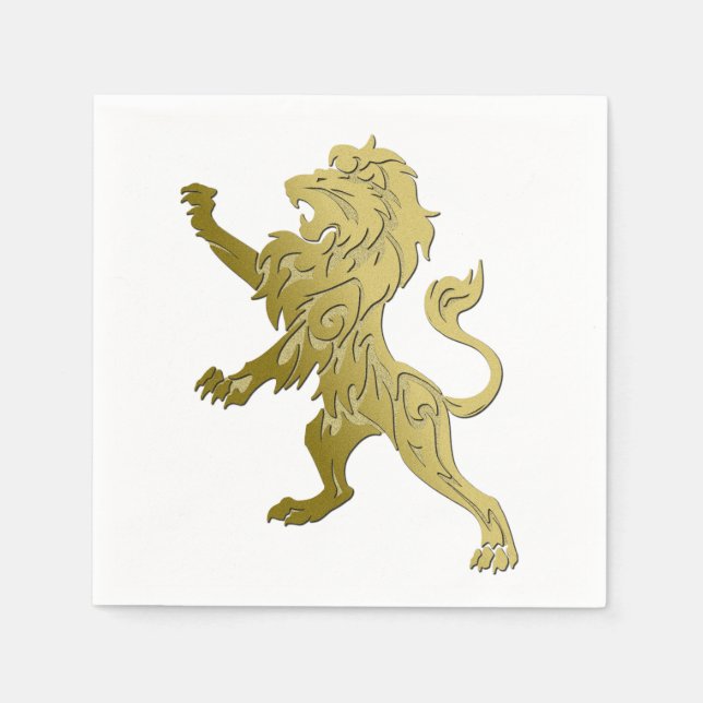 Golden Royal Lion Napkins (Front)