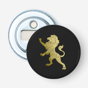 Golden Royal Lion on Black Bottle Opener