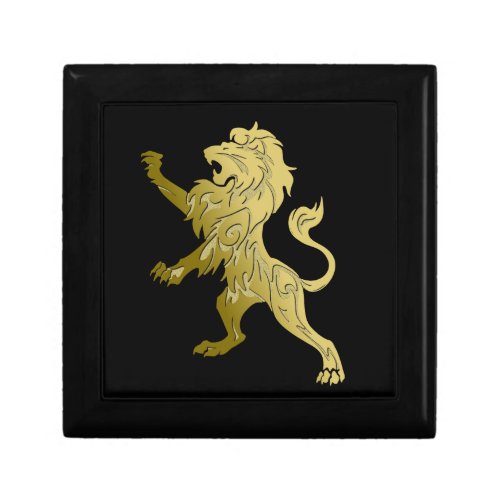 Golden Royal Lion on Black  Gift Box