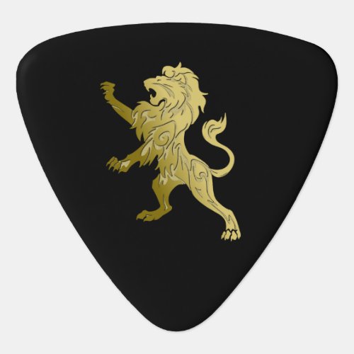 Golden Royal Lion on Black  Guitar Pick