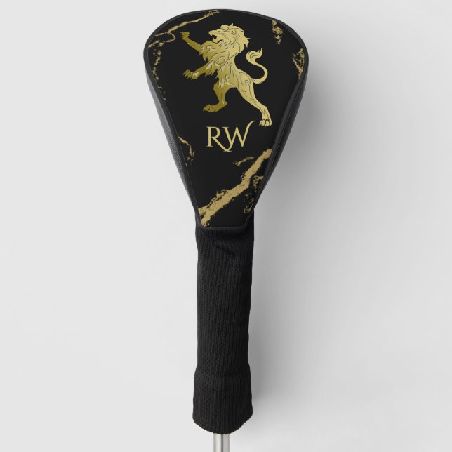 Golden Royal Lion Personal Golf Head Cover (Front)