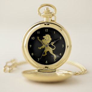 Golden Royal Lion Pocket Watch