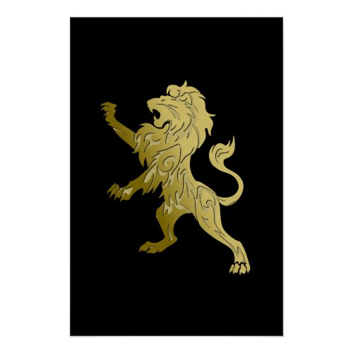 Golden Royal Lion  Poster