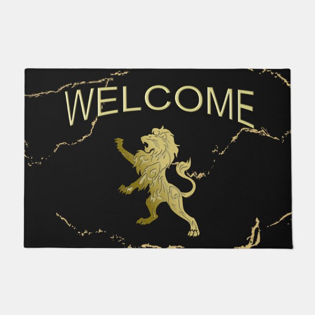 Golden Royal Lion Welcome Doormat (Front)