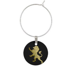 Golden Royal Lion Wine Charm