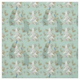 Golden Royal Peacock Feathers Fabric