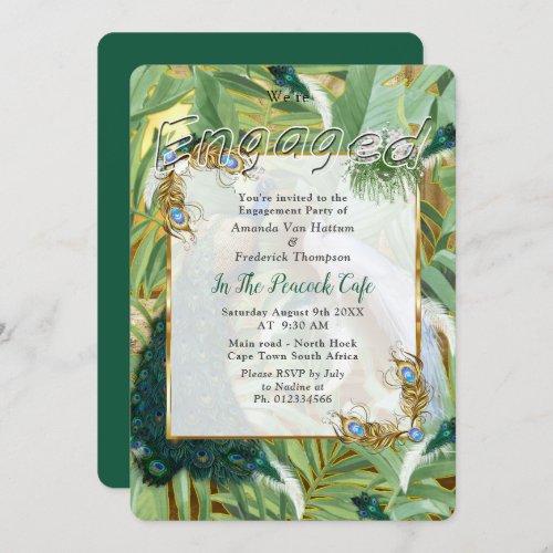 Golden Royal Peacock Feathers Invitation