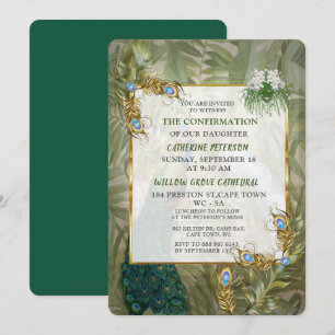 Golden Royal Peacock Temple Dreams Invitation