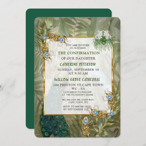 Golden Royal Peacock Temple Dreams Invitation