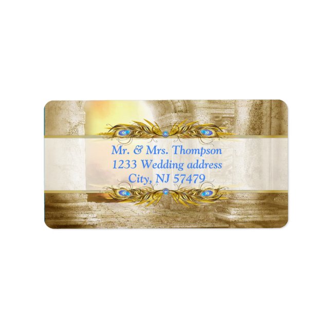 Golden Royal Peacock Temple Dreams Label (Front)