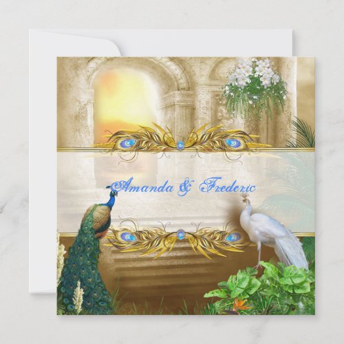 Golden Royal Peacock Temple Dreams Note Card