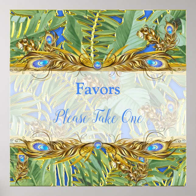 Golden Royal Peacock Temple Dreams Poster (Front)