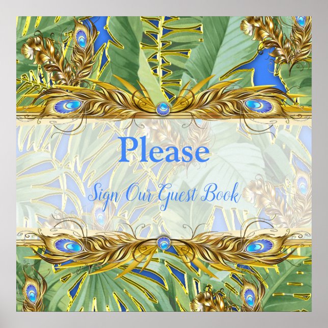 Golden Royal Peacock Temple Dreams Poster (Front)