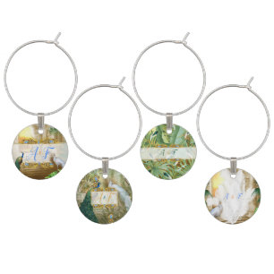 Golden Royal Peacock Temple Dreams Wine Charm