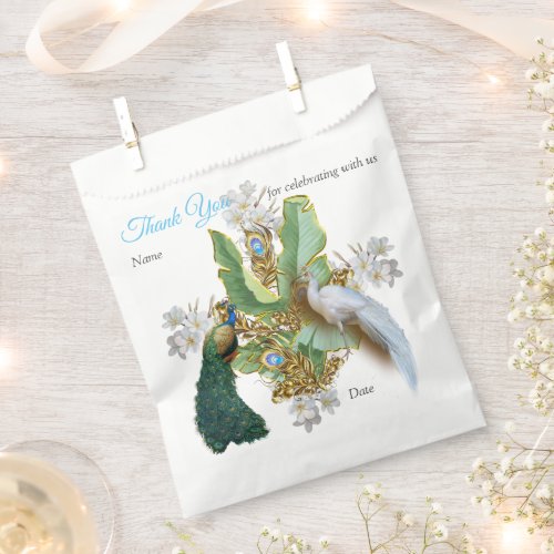 Golden Royal Peacock Temple Wedding Dreams Favor Bag