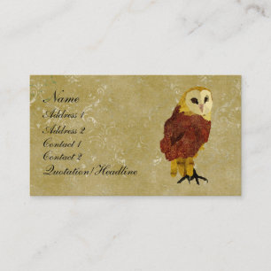 Golden Ruby Owl Business Card/Tags Business Card