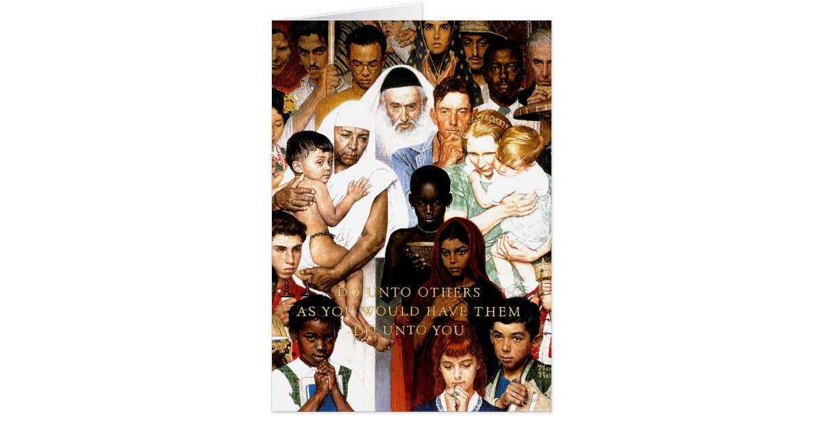 Golden Rule (Do unto others) by Norman Rockwell Card 