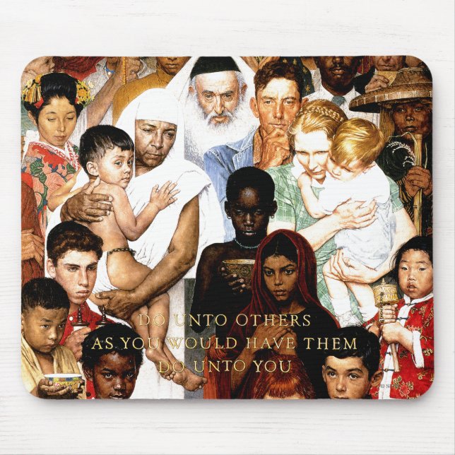 Golden Rule (Do unto others) by Norman Rockwell Mouse Pad (Front)