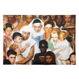 Golden Rule (Do unto others) by Norman Rockwell Placemat