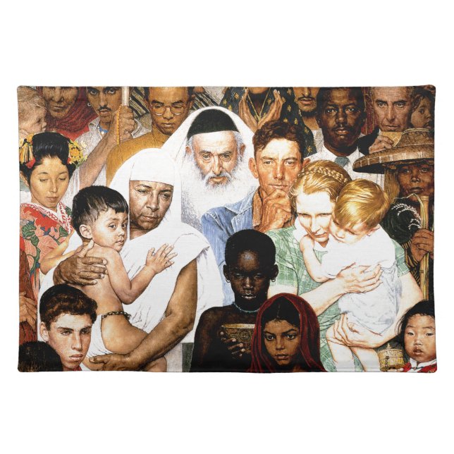 Golden Rule (Do unto others) by Norman Rockwell Placemat (Front)
