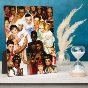 Golden Rule (Do unto others) by Norman Rockwell Plaque