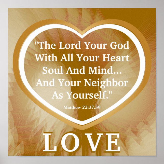 Golden Rule On White Angelic Wings Poster - (Front)