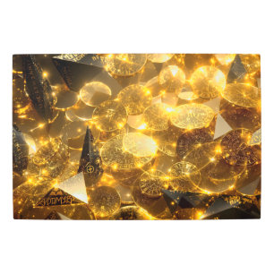 Golden Rune Coins Metal Print