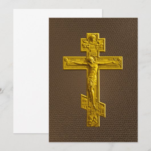 Golden Russian orthodox cross (Front/Back)