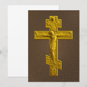 Golden Russian orthodox cross (Front/Back)