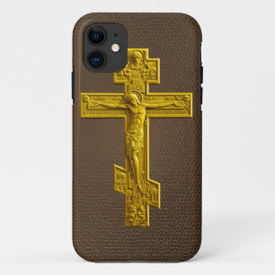Golden Russian orthodox cross iPhone 11 Case