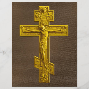 Golden Russian orthodox cross Flyer