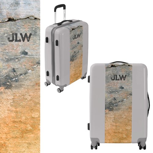 Golden Rust Stained Gray Concrete Wall Urban Luggage