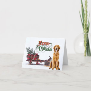 Golden Rustic Christmas Holiday Card