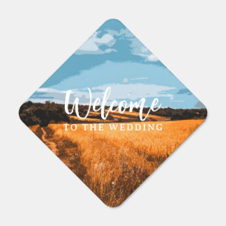 Golden Rustic Field Summer Sunlit Country Road Metal Sign
