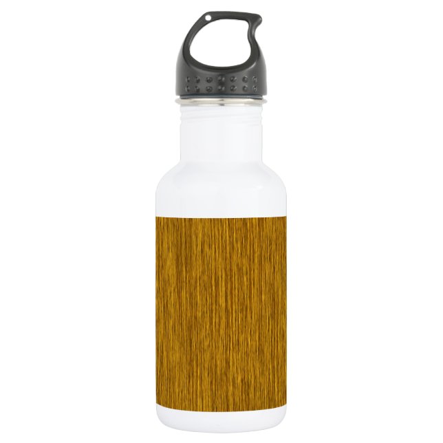 Golden Rustic Grainy Wood Background Stainless Steel Water Bottle (Front)