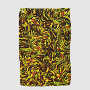 Golden rustic texture with dark strokes and orange golf towel