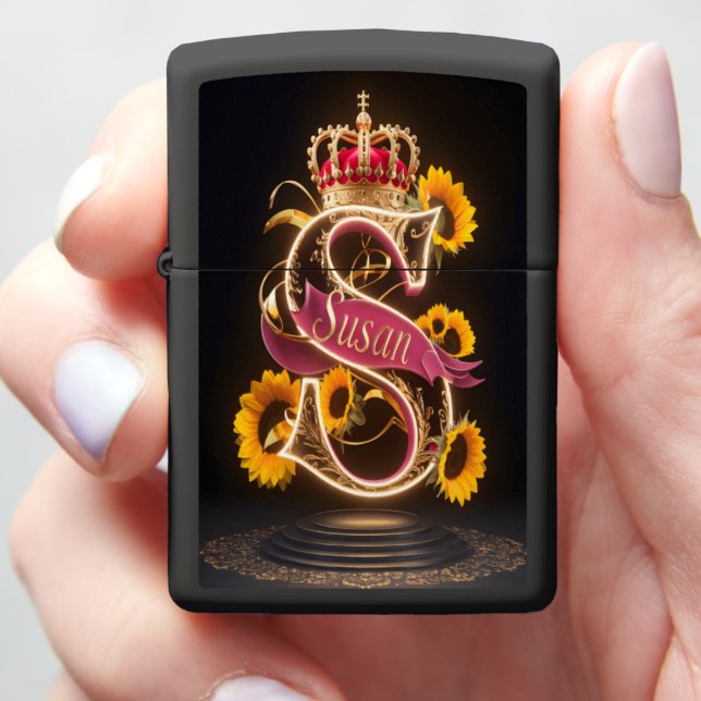 Golden S For Susan Zippo Lighter (In Hand)