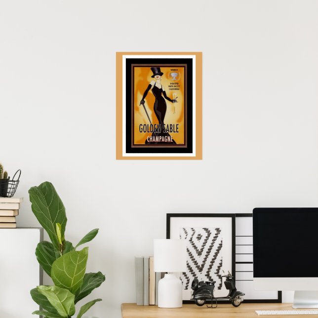 Golden Sable Champagne Ad Poster | Zazzle