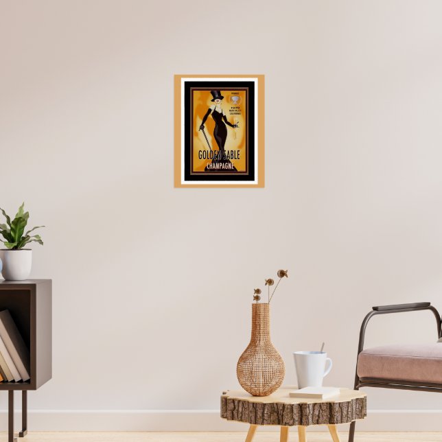 Golden Sable Champagne Ad Poster | Zazzle