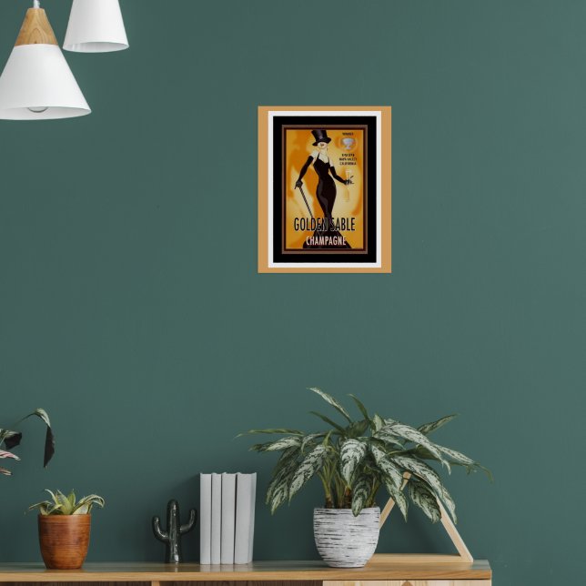 Golden Sable Champagne Ad Poster | Zazzle