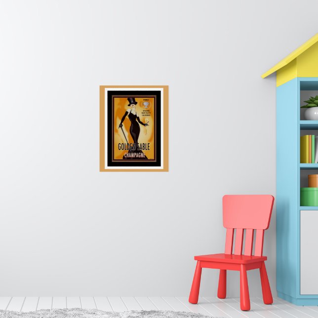 Golden Sable Champagne Ad Poster | Zazzle