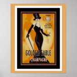 Golden Sable Champagne Ad Poster<br><div class="desc">Vintage ad poster for Golden Sable Champagne</div>
