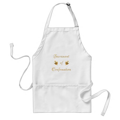 Golden Sacrament of Confirmation and Holy Spirit Adult Apron