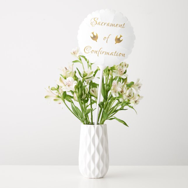Golden Sacrament of Confirmation and Holy Spirit Balloon (Vase)