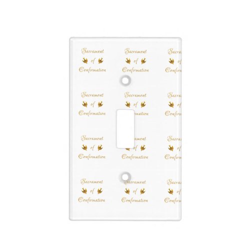 Golden Sacrament of Confirmation and Holy Spirit Light Switch Cover