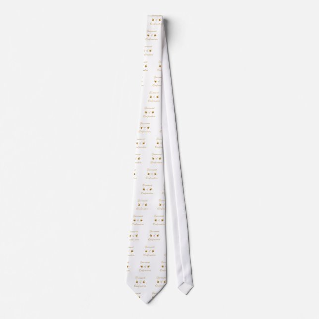 Golden Sacrament of Confirmation and Holy Spirit Neck Tie (Front)