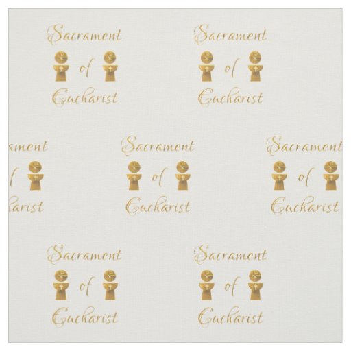 Golden Sacrament of Eucharist Host and Chalice Fabric